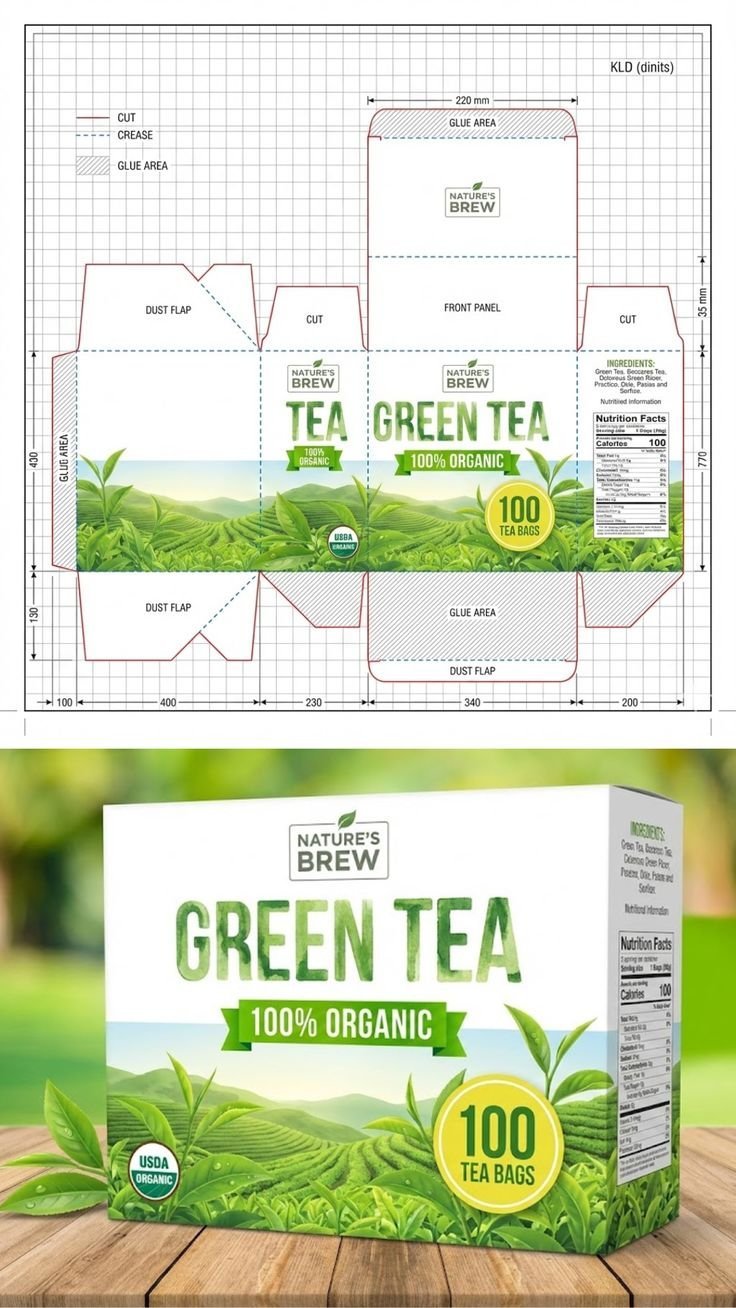 Tea box packaging